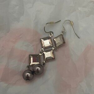 3/$10 Purple/Grey dangly earrings